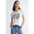 T-shirt con stampa e applicazioni donna Fantasia