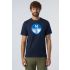 T-shirt con maxi logo uomo Blu