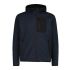 Giacca in pile con zip da uomo in knit tech con cappuccio Blu