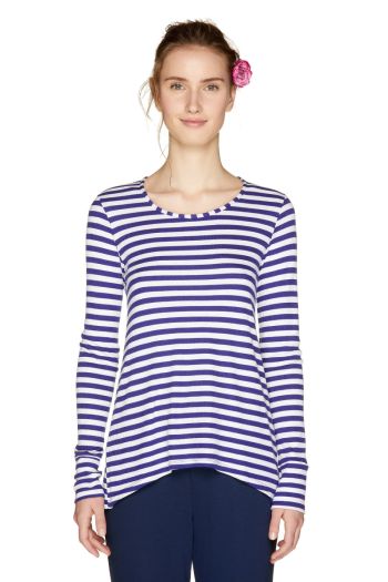 Women long t-shirt in stretch ribbed knit