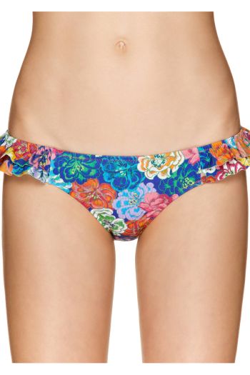 Women printed swim bottoms with double frill