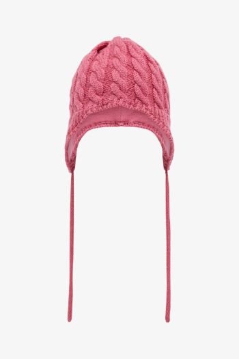 Girls cable knitted wool hat