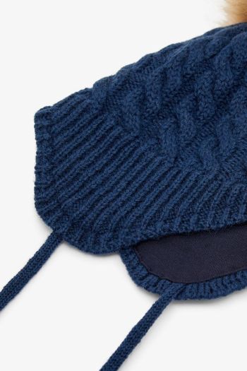 Cappello in lana lavorata a maglia bambino Blu