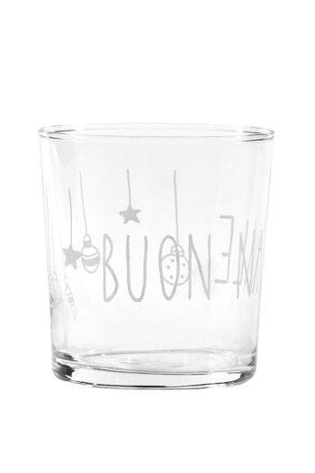 Water glasses with Merry Christmas decoration
