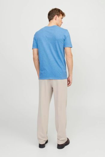 T-shirt con scollatura a V uomo Azzurro
