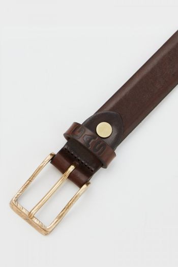Men Leather belt with tip