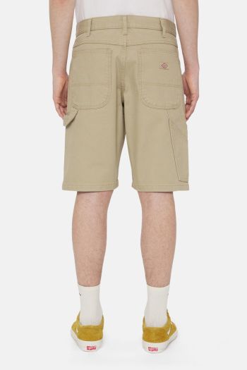 Pantaloni in tela di cotone Uomo Beige