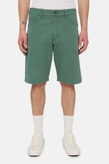 Pantaloni in tela di cotone Uomo Verde