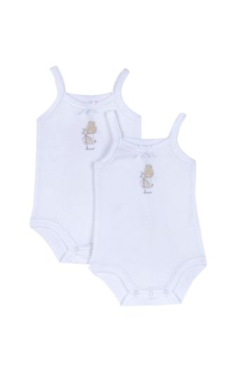 Baby Body set with narrow shoulder strap and bow