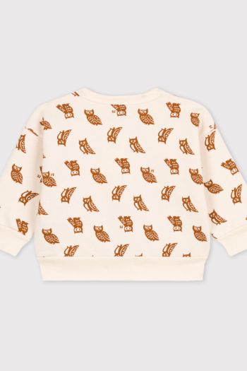 Baby cotton owl motif sweatshirt