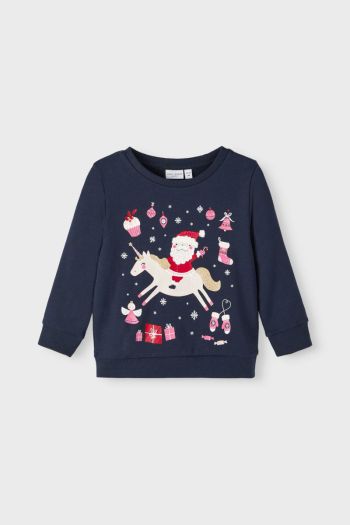 Sweatshirt with baby Christmas print