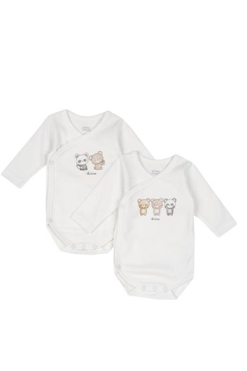 Set of 2 baby bodysuits with long sleeves