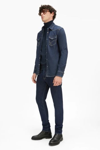 Jeans 5 tasche straight uomo Blu