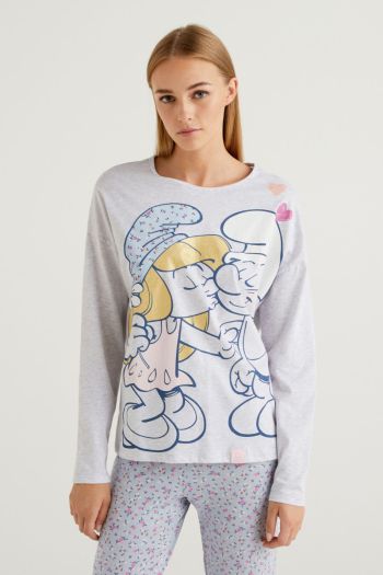 Women's cotton smurfs T-shirt