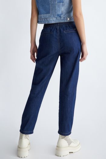 Eco-sustainable denim joggers for women