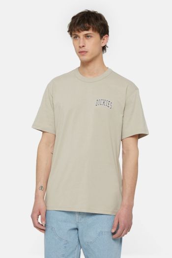 T-Shirt Aitkin con Logo sul Petto a Maniche Corte uomo Beige