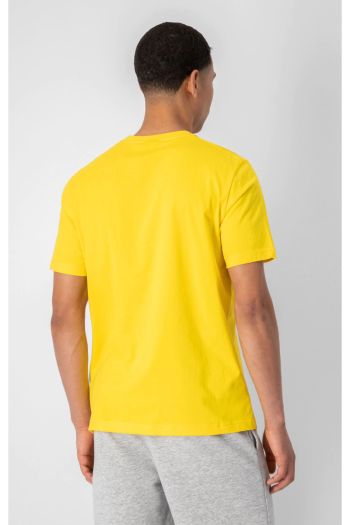 T-shirt in cotone con logo college uomo Giallo