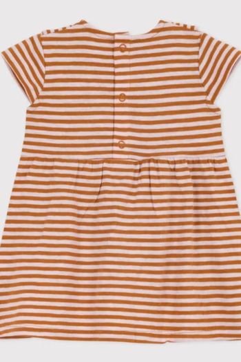 Short-sleeved striped dress for girls