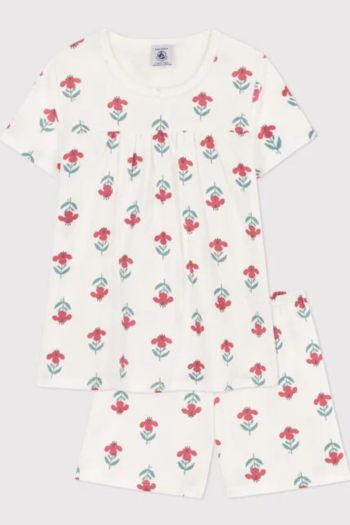 Short floral pajamas for girls