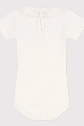 Short-sleeved bodysuit with newborn collar