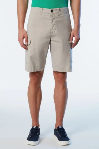 Men's poplin cargo Bermuda shorts