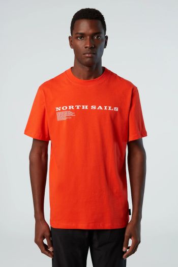 T-shirt con stampa lettering uomo Arancione