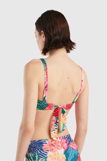 Beach brassiere with floral print for women