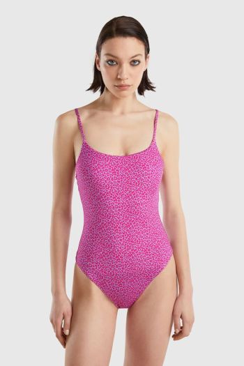 One-piece swimsuit with animal print for women