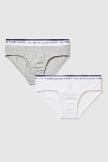 Two boy briefs with logoed elastic band