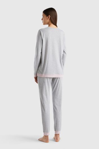 Women's long fiber cotton pajamas