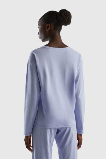 Women's cotton print sweater