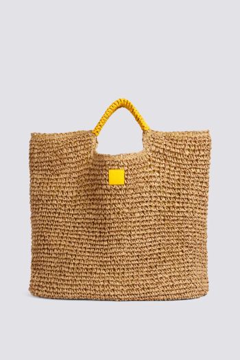 Women's woven straw maxi bag