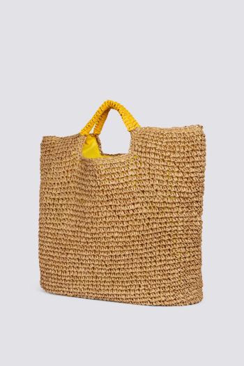 Women's woven straw maxi bag