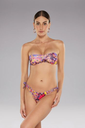 Bikini fascia e slip nodi brasialiano regolabile donna Fantasia