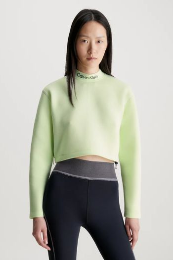 Cropped Top With Mock Neck And Logo for woman