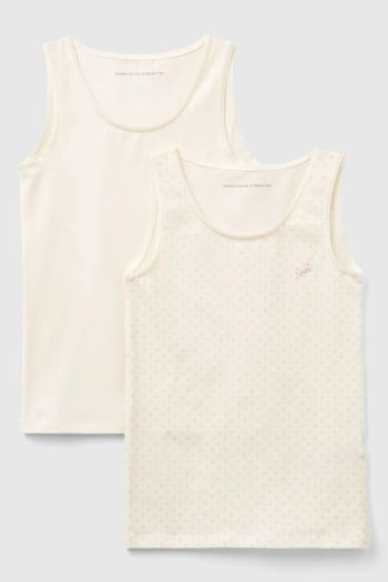 Two girls' stretch cotton tank tops
