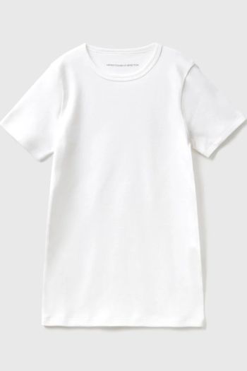 Maglietta manica corta in caldo cotone bambino Bianco
