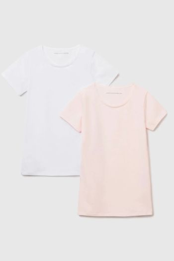 Due t-shirt in cotone stretch bambina Fantasia