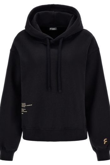 Comfort fit sweatshirt with hood and print on the bottom Woman