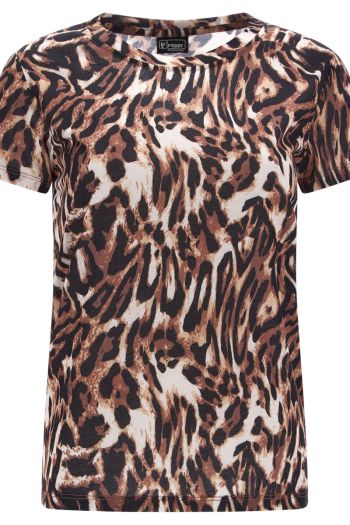 Comfort fit t-shirt in animal printed jersey Woman