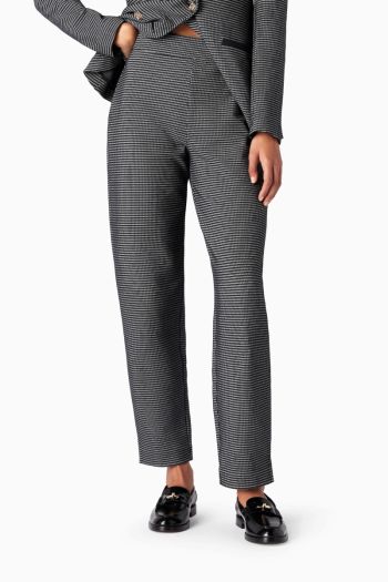 Women's 7/8 jacquard jersey trousers with vents