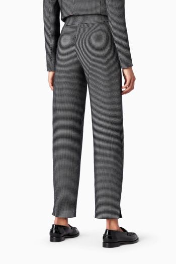 Women's 7/8 jacquard jersey trousers with vents