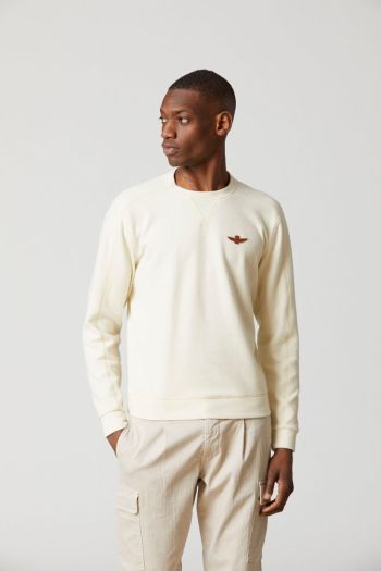 Crew-neck sweatshirt in comfort fit cotton Men