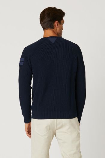 English rib cotton crew-neck sweater Men