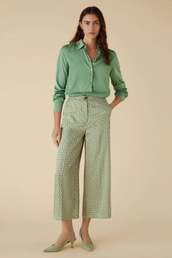 Pantaloni in twill donna Verde