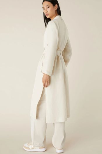 Women's linen blend duster coat