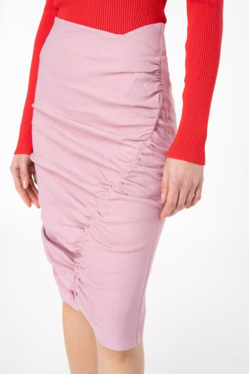 Women's linen midi skirt