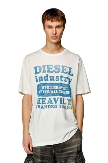 T-shirt with inside-out logo print for men