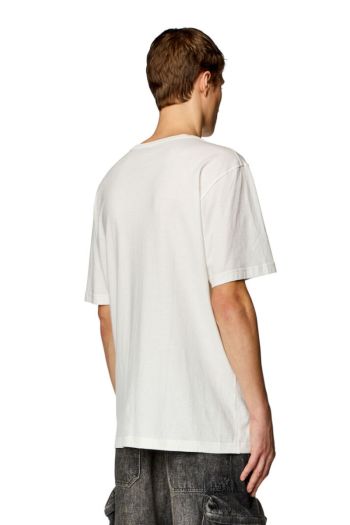 T-shirt con stampa logo inside-out uomo Bianco