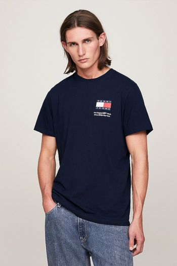 T-shirt slim fit con logo uomo Blu